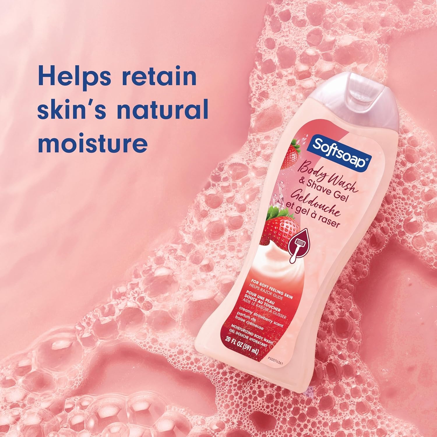 imageSoftsoap Moisturizing Body Wash and Shave Gel For Softer Feeling Skin Helps Razor Glide Cool Cucumber Scent 20 fl ozCreamy Strawberry