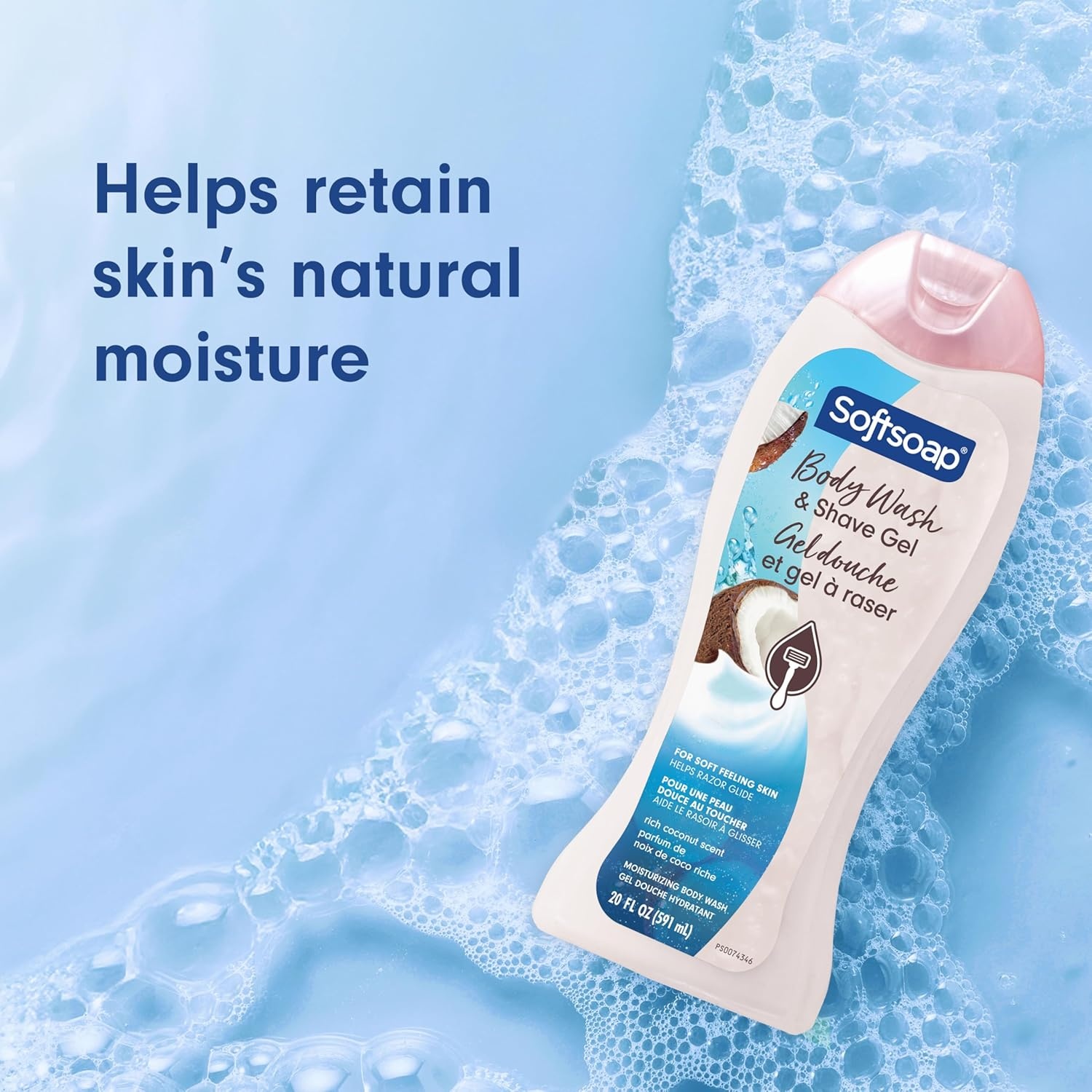 imageSoftsoap Moisturizing Body Wash and Shave Gel For Softer Feeling Skin Helps Razor Glide Cool Cucumber Scent 20 fl ozRich Coconut