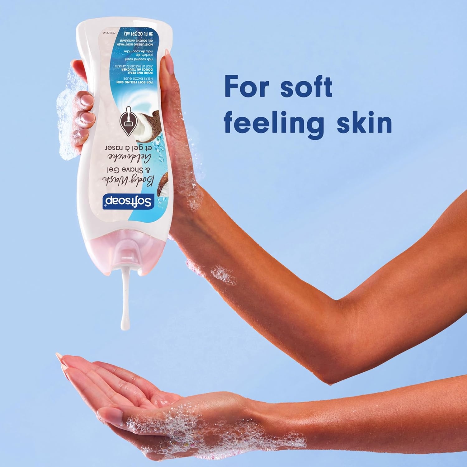 imageSoftsoap Moisturizing Body Wash and Shave Gel For Softer Feeling Skin Helps Razor Glide Cool Cucumber Scent 20 fl ozRich Coconut