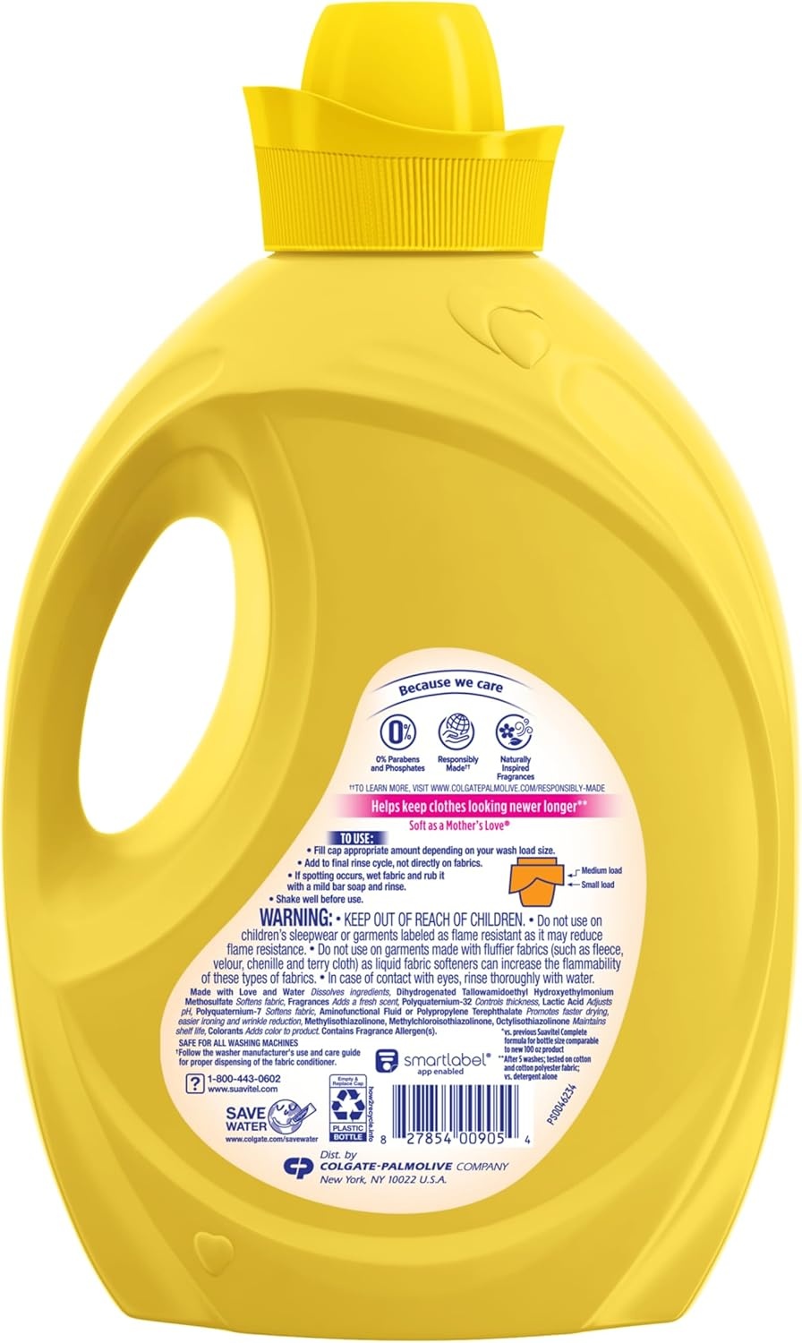 imageSuavitel Complete Liquid Fabric Softener Fabric Conditioner HE Compatible 100 Small Loads Field Flowers Scent 100 fl oz BottleMorning Sun Complete