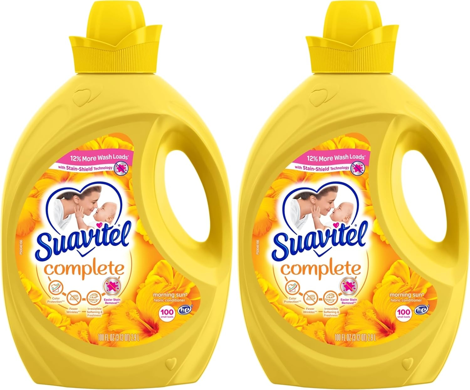 imageSuavitel Complete Liquid Fabric Softener Fabric Conditioner HE Compatible 100 Small Loads Field Flowers Scent 100 fl oz BottleMorning Sun Complete