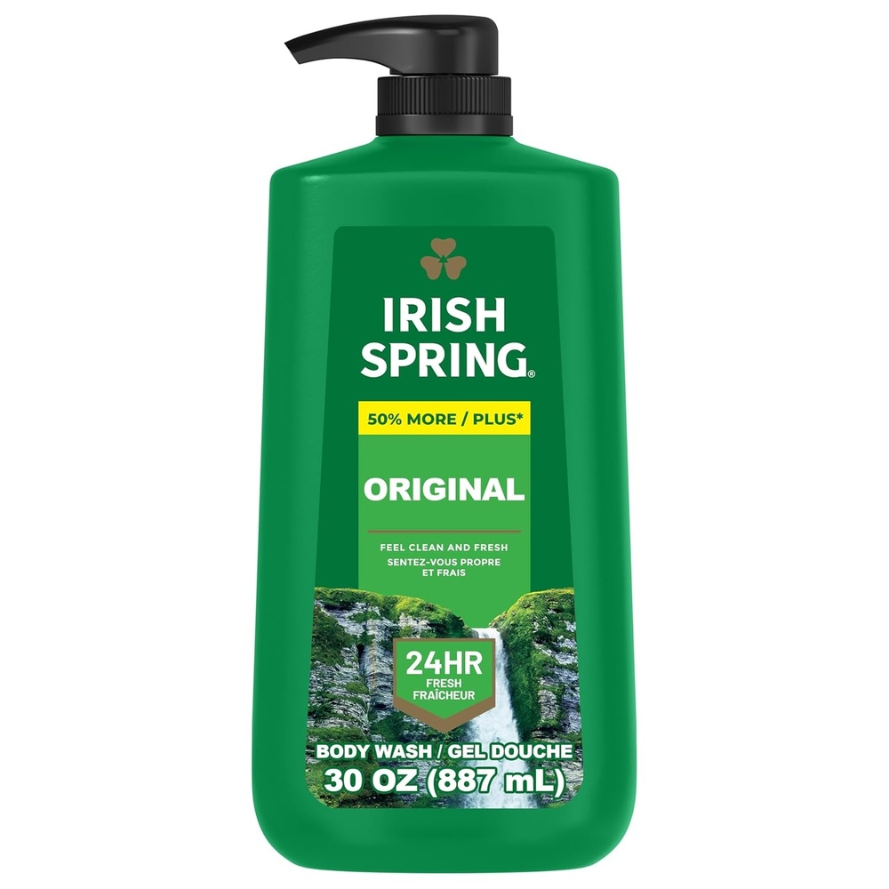 imageIrish Spring Mens Body Wash Moisture Blast Body Wash for Men Feel Fresh All Day 30 Oz Pump BottleOriginal Clean
