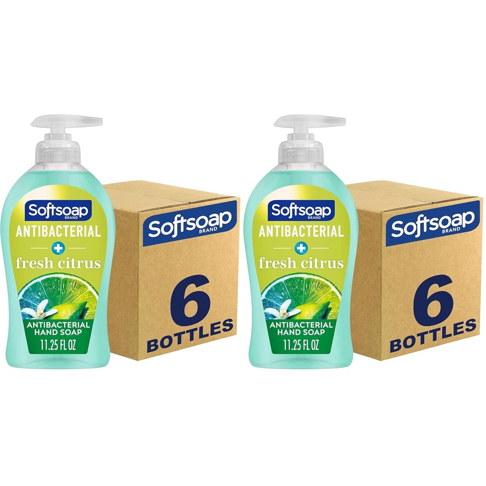 imageSoftsoap Antibacterial Liquid Hand Soap Fresh Citrus Scent Hand Soap 1125 Ounce 6 Pack1125 Fl Oz Pack of 12