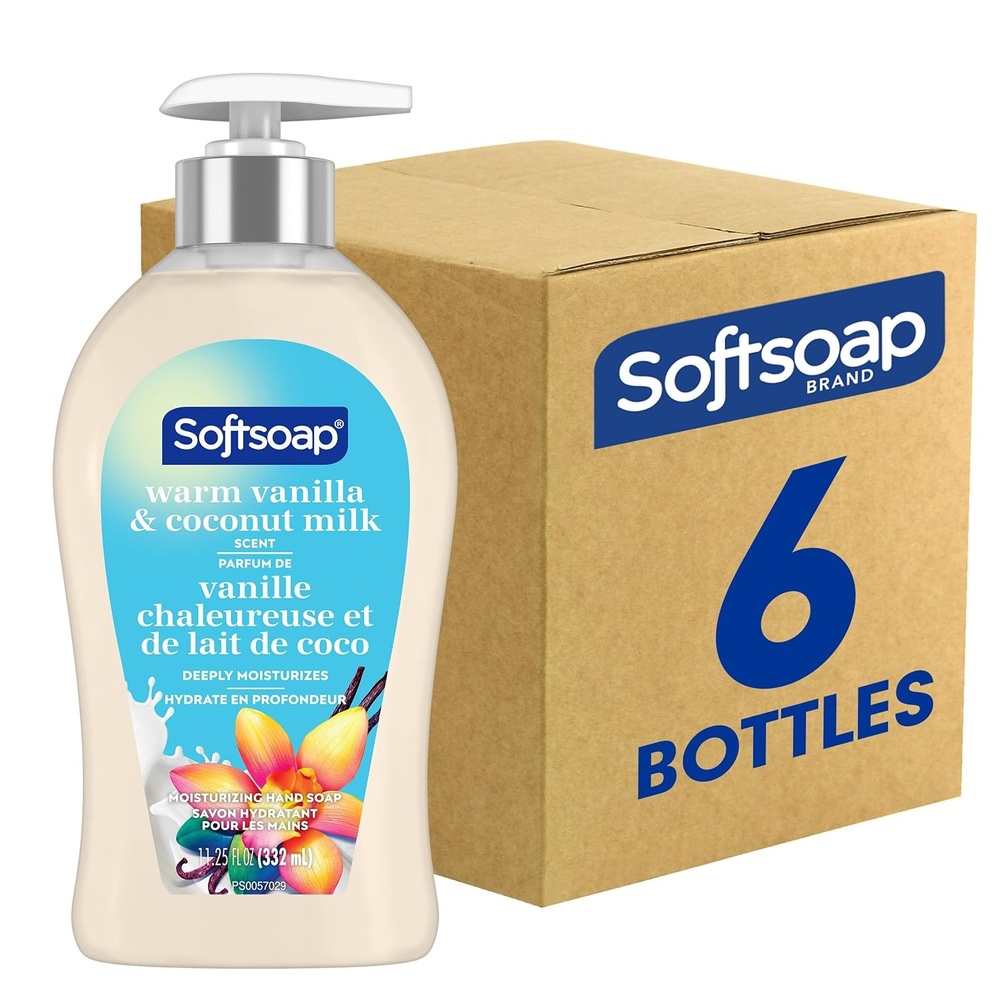 imageSoftsoap Warm Vanilla amp Coconut Milk Scent Liquid Hand Soap Moisturizing Liquid Hand Soap 1125 Ounce 6 PackVanilla Coconut Milk