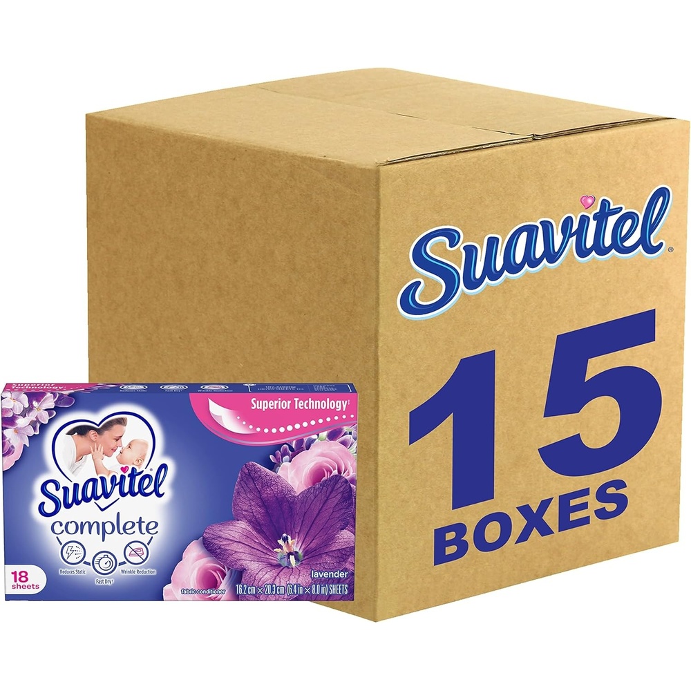imageSuavitel Complete Fabric Softener Dryer Sheets Field Flowers 185 ct 4 pack1 Count Pack of 15