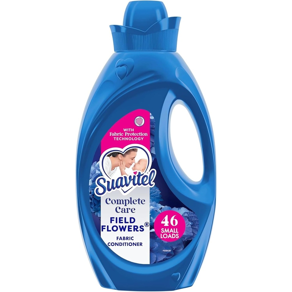 imageSuavitel Complete Liquid Fabric Softener Fabric Conditioner HE Compatible 100 Small Loads Field Flowers Scent 100 fl oz BottleField Flowers Complete