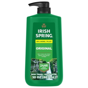 Irish Spring Mens Body Wash, Moisture Blast Body Wash for Men, Feel Fresh All Day, 30 Oz Pump Bottle(Original Clean)