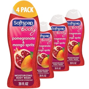 Softsoap Body Wash, Pomegranate & Mango Spritz Body Wash, 20 Fl Oz (Pack of 4)(Pomegrane and Mango)
