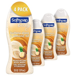 Softsoap Body Wash, Pomegranate & Mango Spritz Body Wash, 20 Fl Oz (Pack of 4)(Shea & Almond)