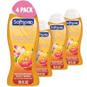 Softsoap Body Wash, Pomegranate & Mango Spritz Body Wash, 20 Fl Oz (Pack of 4)(Sweet Honeysuckle & Orange)