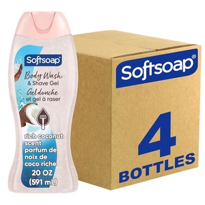 Softsoap Moisturizing Body Wash and Shave Gel, For Softer Feeling Skin, Helps Razor Glide, Cool Cucumber Scent, 20 fl oz(Rich Coconut)
